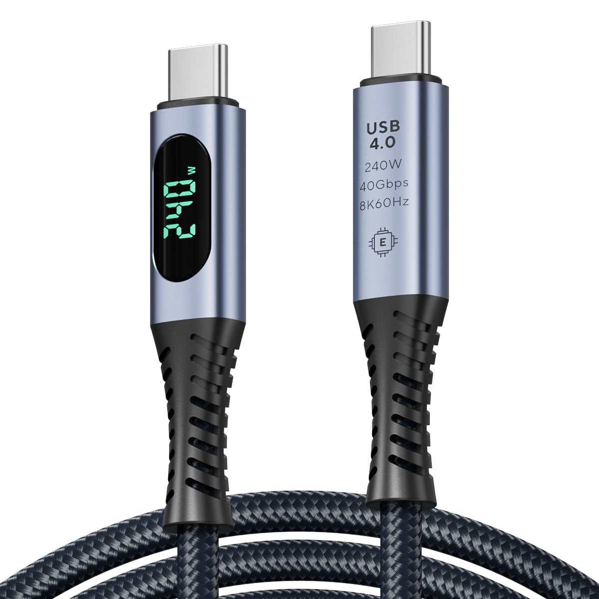 USB C Thunderbolt 4 Cable with LED Display