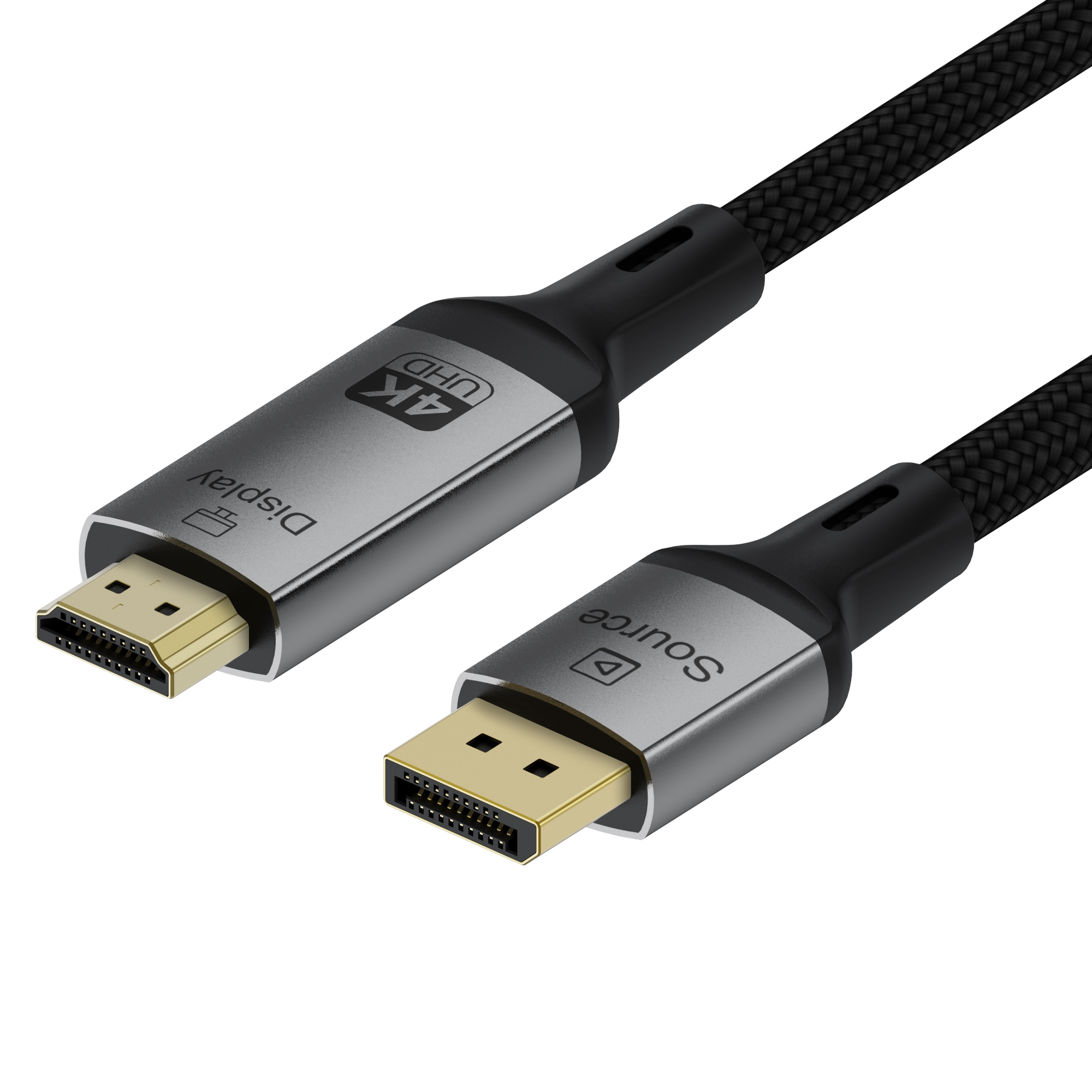 4K DisplayPort to HDMI Cable Adapter, DP to HDMI Male Video UHD 4K@30Hz/2K@60/1080P@120 Nylon DP to HDTV Uni-Directional Cord for Dell, Projector, Desktop, AMD, NVIDIA, Lenovo, HP, ThinkPad